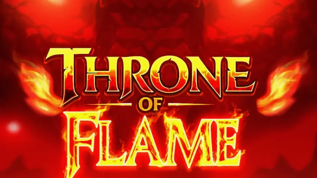 Tampilan visual slot Throne of Flame dengan naga dan latar belakang gunung berapi