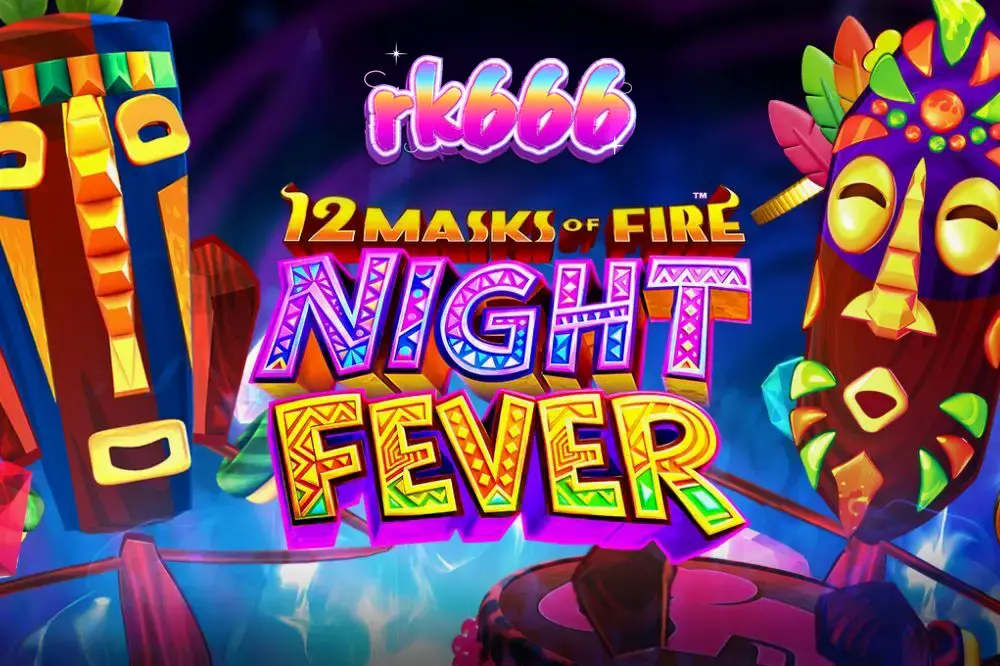 Tampilan visual slot 12 Masks of Fire: Night Fever dengan tema neon.
